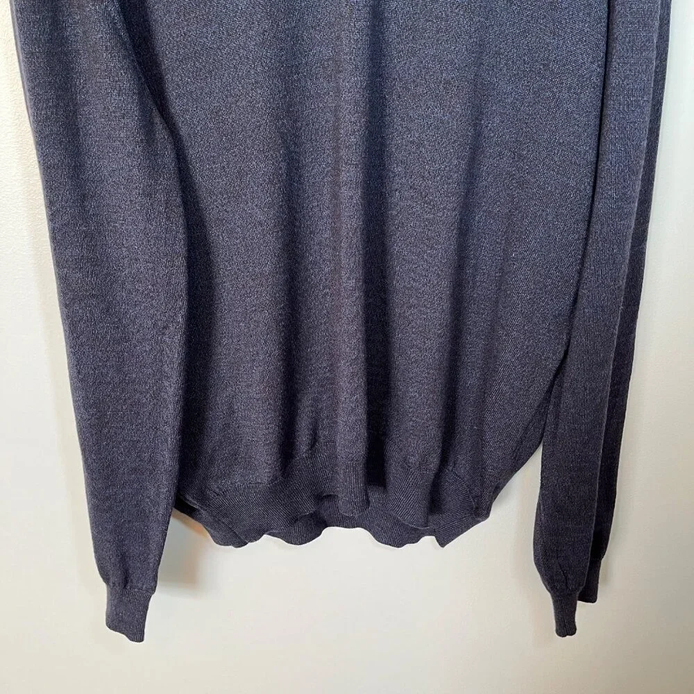 Toscano Firenze Mens Navy V-Neck Pull Over Merino Wool Sweater XXL - Picture 4 of 10